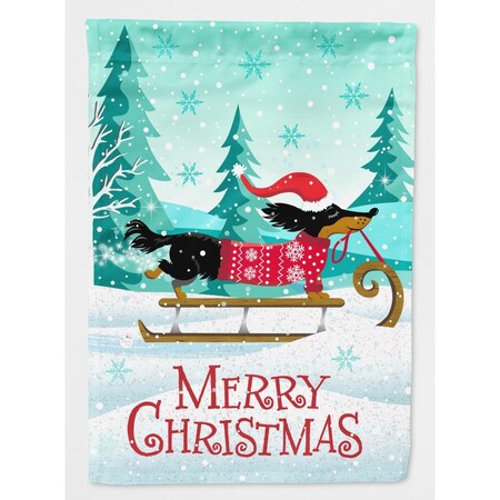 Carolines Treasures Merry Christmas Dachshund Flag Canvas House Size VHA3030CHF